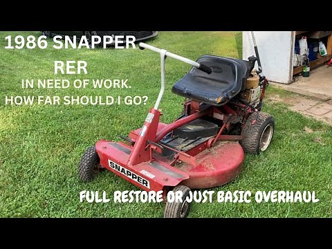 1986 SNAPPER RIDING MOWER; FULLY RESTORE , OR OVERHAUL?