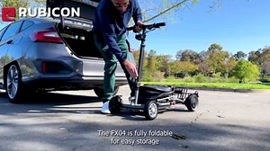 Rubicon FX4 - Lightweight 4 Wheel Foldable Mobility Scooters for Adults and Seniors - Detachable Lithium Battery