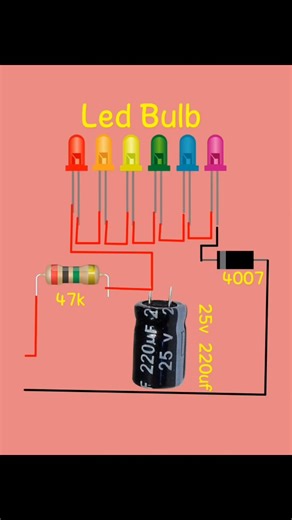 How to Run LED on 220V AC | Simple LED + Diode + Resistor Wiring Guide