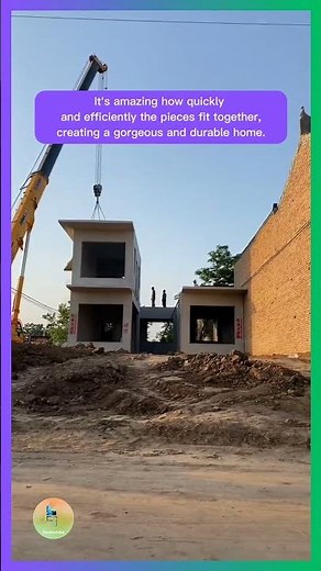 "Watch This Pre-Cast Concrete House Installation in Action!" #short #construction #concrete