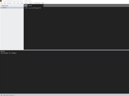 sublime text调试lua脚本