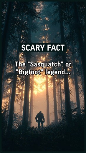 The "Sasquatch" or "Bigfoot" legend involves sightings of a large, ape-like creature in… #scary