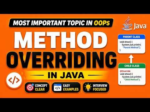 Method Overriding in Java | Overriding Parent Method in Child Class | OOPs | Part-1
