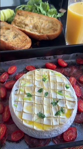 Kirkland Brie cheese cooking recipe with salami and tomatoes