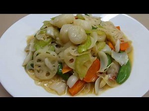 Stir Fried Scallop with Fresh Lily Bulb and Lotus root ● Homemade Recipe [Simple & Easy]