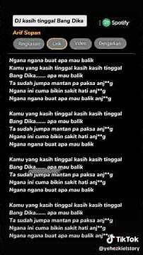 lirik lagu kamu yang kasih tinggal kasih² tinggal bang dika