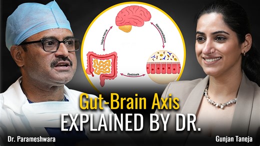 Gut-Brain Axis Explained: How Your Gut Controls Health | EP 4 Digestion & Gut | GunjanShouts In this insightful podcast of Gunjan Talks, we sit down with Dr. Parameshwara CM, internationally renowned colorectal surgeon, founder of SMILES Institute of Gastroenterology, and widely known as the “Picasso of Fistula Surgery.” With over 25 years of surgical expertise and 50,000 successful procedures, Dr. Parameshwara has pioneered minimally invasive techniques like LIFT, VAAFT, and STARR in India, tra