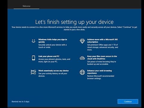 HOW TO FIX LETS FINISH SETTING UP YOUR DEVICE WINDOWS 10 [ SOLVED]