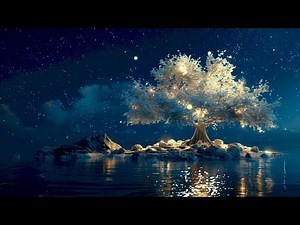 Magic Tree at Night 🌙✨ 4K Seamless Loop | Falling Stars & Relaxing Ambient Music | 1 Hour