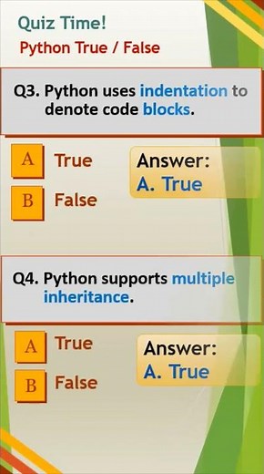 Python Programming True False Questions #shorts