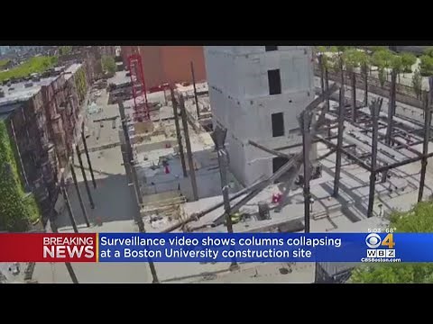 Surveillance Video Shows Columns Collapse At BU Construction Site