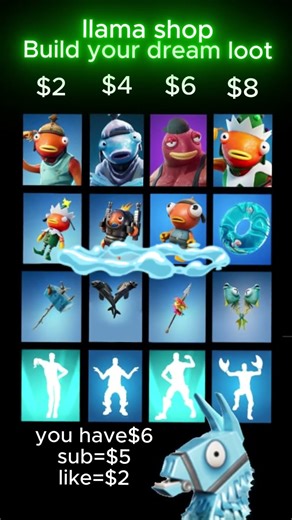 🦙llama shop 10!! #fortnite #fortnitellama #shop #llama #games