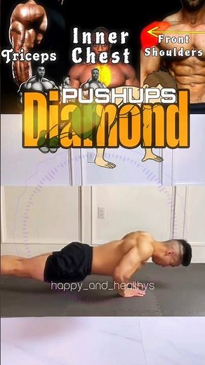 Diamond Push-up targets Triceps, Inner Chest & Front Shoulders. #workout #pushups #excercise