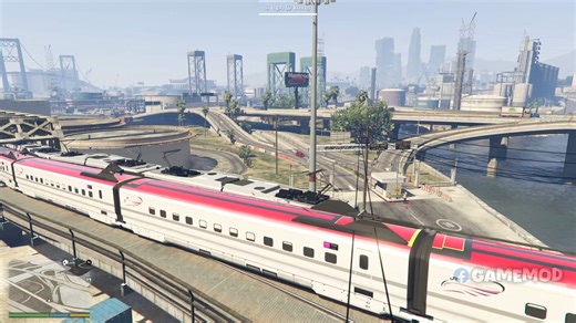 GTA V Train Update: Longer metro trains now run around the Dockyard, and a Shinkansen-style bullet train is cruising on the track beside it! . . . #GrandTheftAutoV #GTAV #GamingVibes #gamingcommunity #gamers #gamingvideos #FirdaushGunny #GameMod #flarespersecond | Game Mod