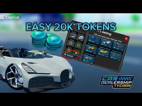 HOW TO MAKE 25,000 TOKENS FAST AND EASY IN car dealership tycoon #cardealershiptycoon #roblox