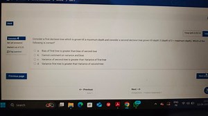 Consider two decision trees: The first decision tree is grown ... | Filo