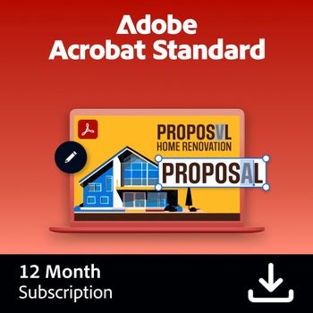 Adobe Acrobat Standard and AI Assistant Software - Mac OS, Windows (E-delivery)