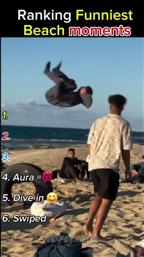 Ranking the 6 funniest beach moments 😂🏖️ The last one is pure chaos! 😂🔥 #funny #beach