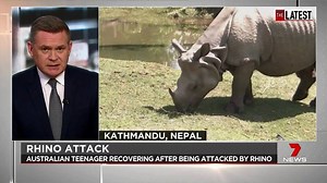 54K views · 41 reactions | An Australian teenager is recovering from surgery after being attacked by a wild rhino. Both the 18-year-old and his guide had to be airlifted to a hospital in Kathmandu after the attack. Story: 7news.link/ZgqArW #TheLatest #7NEWS | 7NEWS Sydney | Facebook