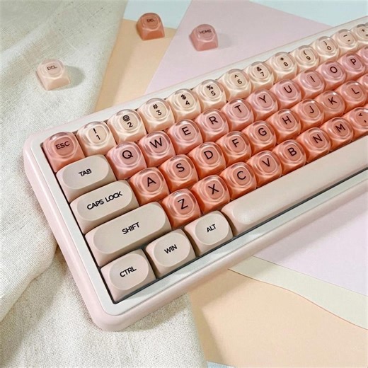 Pink Jelly Keycap Set for Mechanical Keyboard, Cute Aesthetic, MX Compatible PBT Keycaps - Etsy