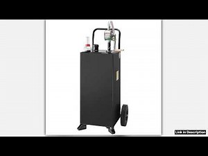 SucceBuy 30 Gal Fuel Caddy Fuel Storage Tank on 2 Wheels Portable Gas Caddy with Manuel Transfer Pu