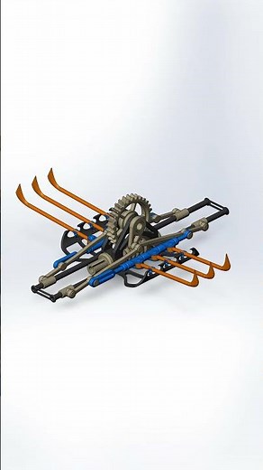 Rowing Machine #mechanism #HowItWorks #Solidworks #STEM #CAD #SatisfyingVideo #Relaxing