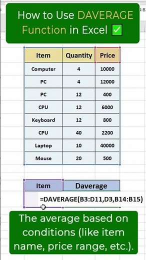 How to Use Daverage Function In Ms Excel