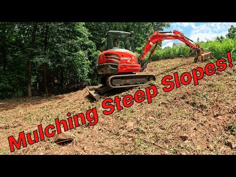 Mulching Steep Slopes with the Kubota KX040-4!