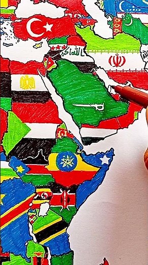 Draw Flag Map of Qatar 🇶🇦 #qatar