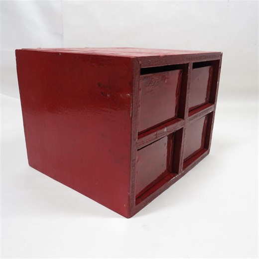 Wood Storage Bins Red Vintage Collectible - Etsy
