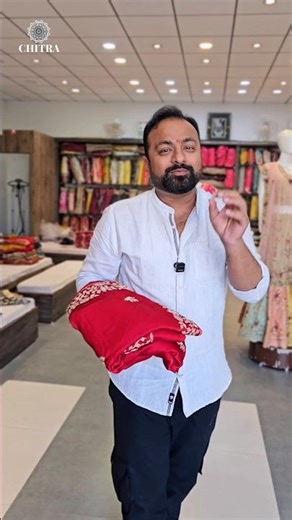 Red Party Wear Art Silk Saree ❤️ Fancy Pita Work #shorts #reel #chitrafashions