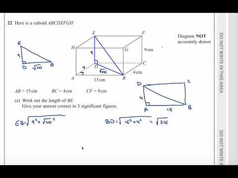 Edexcel IGCSE 4MA1/2HR May/June 2023 – Q[22] | [3D TRIGONOMETRY - CUBOID] Explained Step by Step