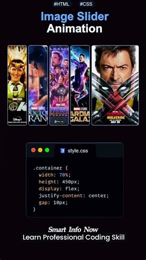 Image Slider Animation Using HTML & CSS | Responsive Carousel Tutorial | Smart Info Now