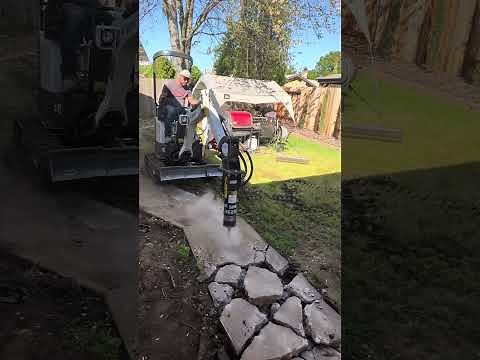Bobcat E10 with a jackhammer