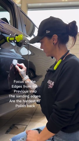 Esme gelissen 🇳🇱 on Instagram: "Let’s fix a deep scratch together! Little tutorial of how I repair deep scratches. Don’t forget to save this post for later 😏. More details check out my live trainings with @kovaxeurope Most light scratches can be fixed by polishing the clear coat with a rubbing compound. It will remove the damaged layer and leave your paint looking good as new. If the scratch is deep, you may need to sand the area before polishing it. It will remove any rough edges and make it