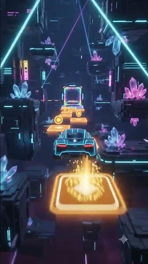 Tiles Hop 🎵 Neon Speedcore Challenge | Satisfying Rhythm Ball Gameplay #Shorts
