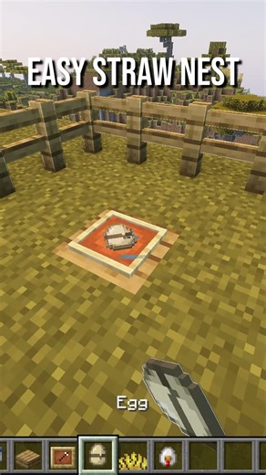 Easy Straw Nest Build in Minecraft 🪹 #shorts