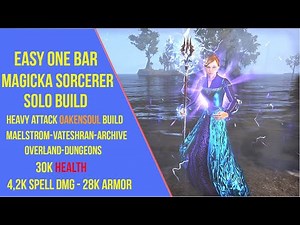 Easy One Bar Magicka Sorcerer Solo Build for ESO Gold Road - Solo Magsorc Build