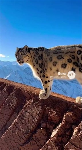 Snow Leopard vs. Cliff - How It Doesn't Fall #snowleopard #nature #survival