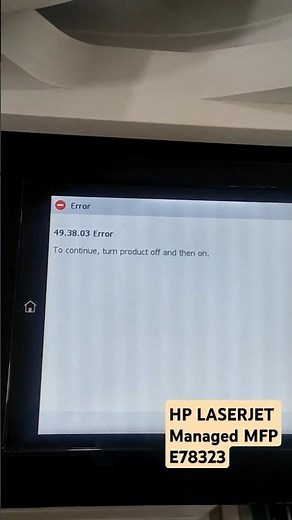 HP LASERJET Managed MFP E78323 | 49.38.03 error #likeandsubscribe ✅✅✅Update firmware |Issue FiX