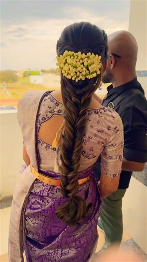 💄 Traditional Reception Hairstyle | Messy Bridal Hair with Mallipoo | Tamil Bride Look