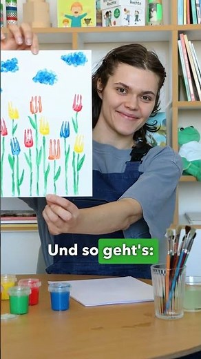 Tulips with fork print | Crafting with Jules #Spring #CraftingWithKids