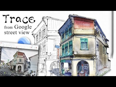 Trace a building from google street view