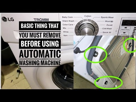 LG Tromm washing machine, Quick Guide. bolts that you need to remove before using the unit