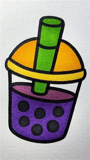 27K views · 270 reactions | 溜Satisfying Bubble Tea Drawing & Coloring with Markers | Easy Boba Art ​ ​#BubbleTeaArt ​#SatisfyingColoring ​#BobaDrawing ​#MarkerArt ​#EasyDrawing #usa #UnitedStates #unitedkingdom #uk #america | Nesher Colors Art | Facebook