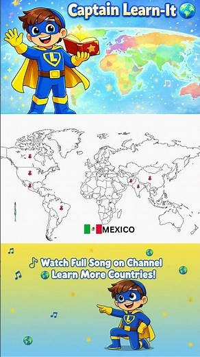 “Learn 15 Country Names FAST! 🌎 Fun Geography for Kids | Captain Learn-It”