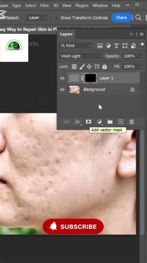 Skin repair or retouch made easy in Photoshop #graphicdesign #retouchingtutorial #fypシ
