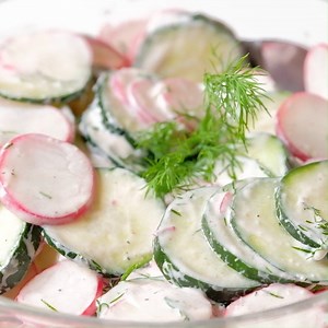 91K views · 82 reactions | This flavorful, creamy cucumber radish salad is a great side dish to serve with any meal. Made in just 10 minutes, this simple recipe is always a HIT at meal time. Printable Recipe: https://www.wholesomeyum.com/cucumber-radish-salad-recipe/ | Wholesome Yum - Easy Healthy Recipes | Facebook