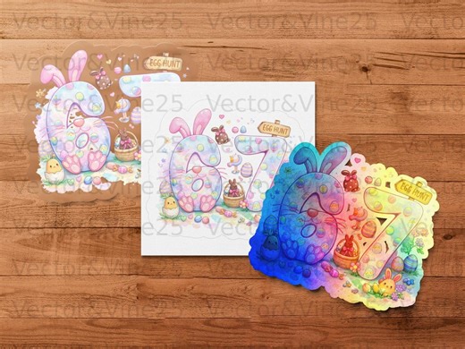 Bunny Numbers 6 7 Png, Easter Egg Hunt Clipart (digital Download) - Etsy