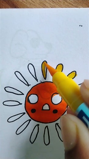 Cute Sun Drawing | How To Colour Sun | Drawing For Beginners #shorts #ytshorts #drawing @PMLart